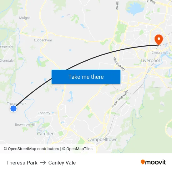 Theresa Park to Canley Vale map