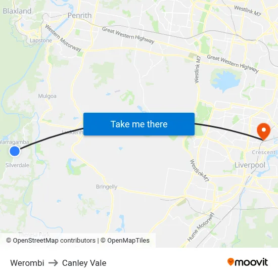 Werombi to Canley Vale map