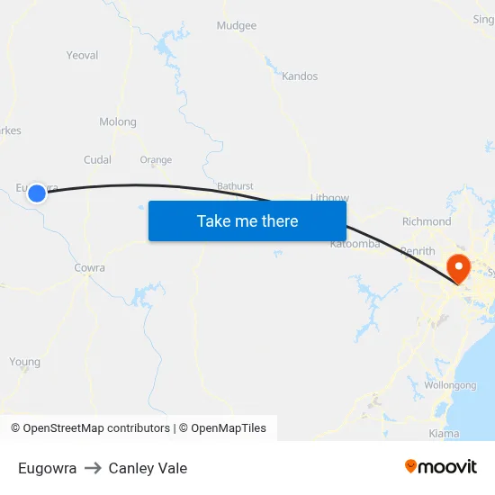 Eugowra to Canley Vale map