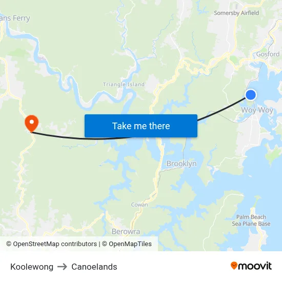 Koolewong to Canoelands map
