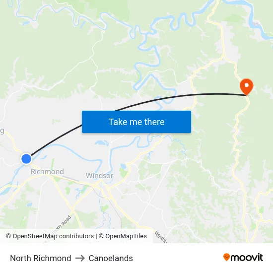 North Richmond to Canoelands map