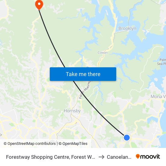 Forestway Shopping Centre, Forest Way to Canoelands map