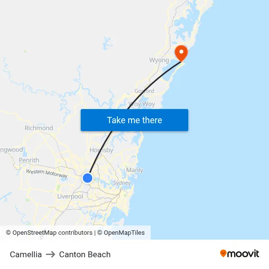 Camellia to Canton Beach map