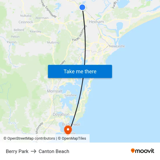 Berry Park to Canton Beach map