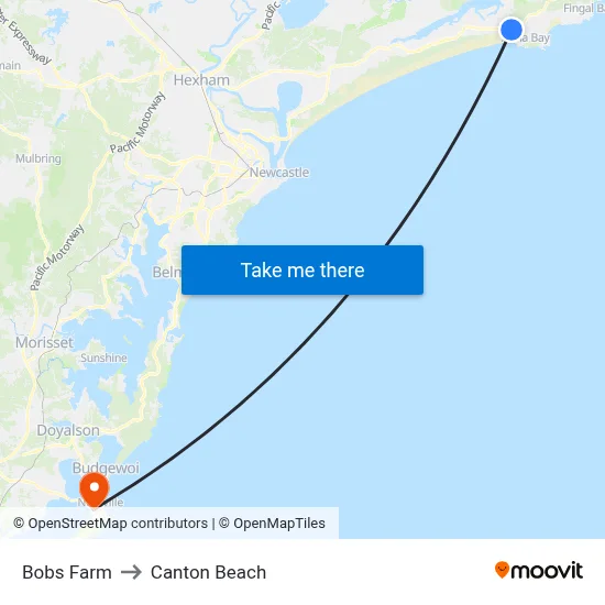 Bobs Farm to Canton Beach map