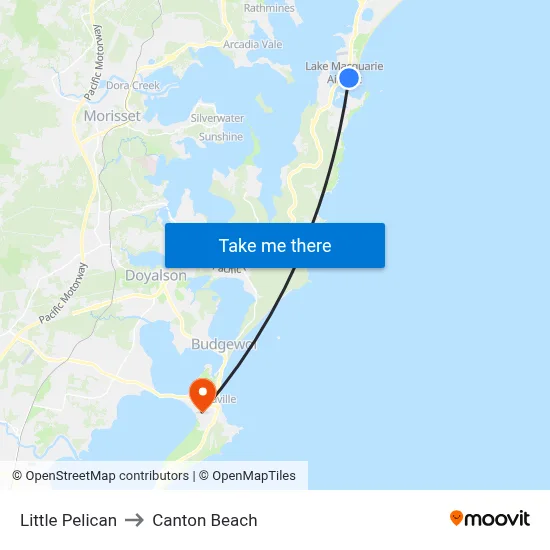 Little Pelican to Canton Beach map