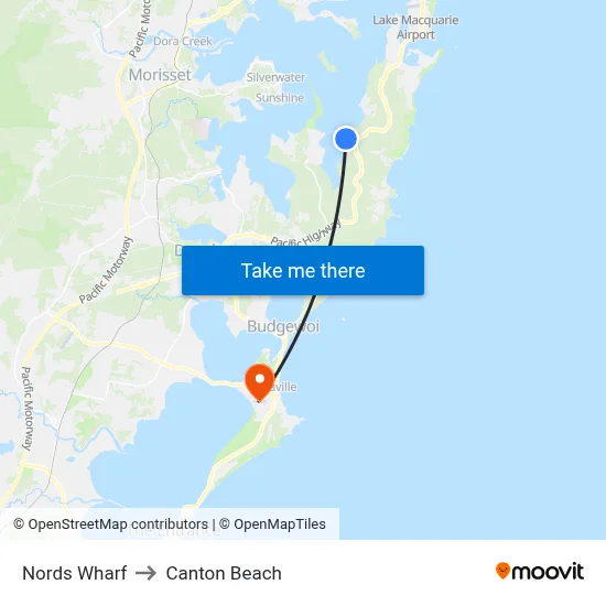 Nords Wharf to Canton Beach map