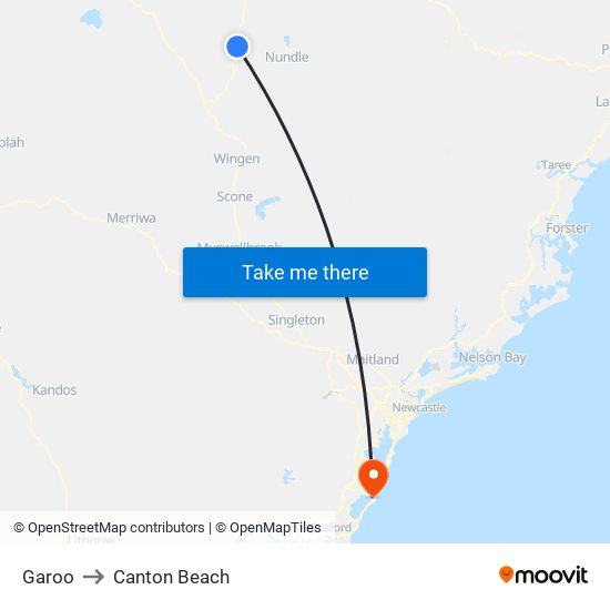 Garoo to Canton Beach map