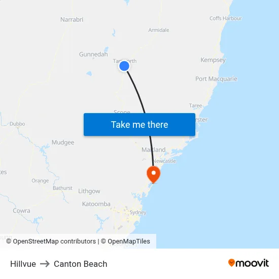 Hillvue to Canton Beach map