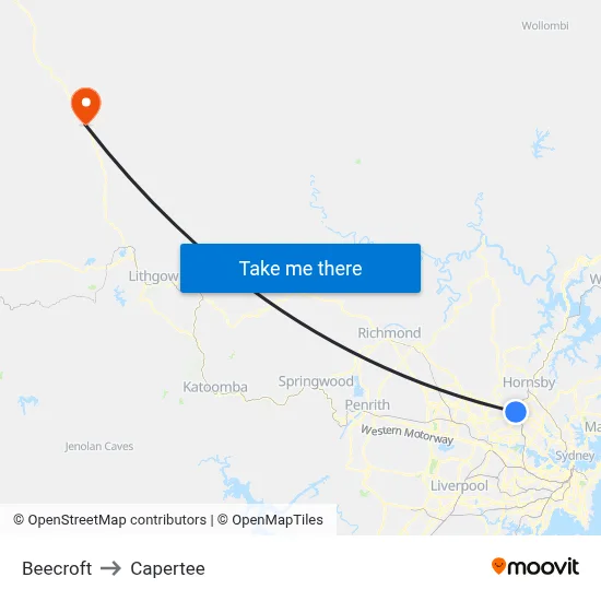 Beecroft to Capertee map