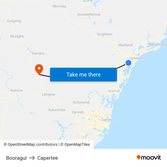 Booragul to Capertee map
