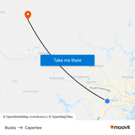 Busby to Capertee map