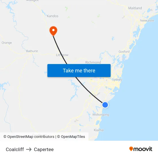 Coalcliff to Capertee map
