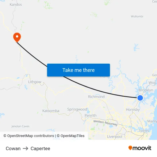 Cowan to Capertee map