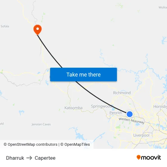 Dharruk to Capertee map