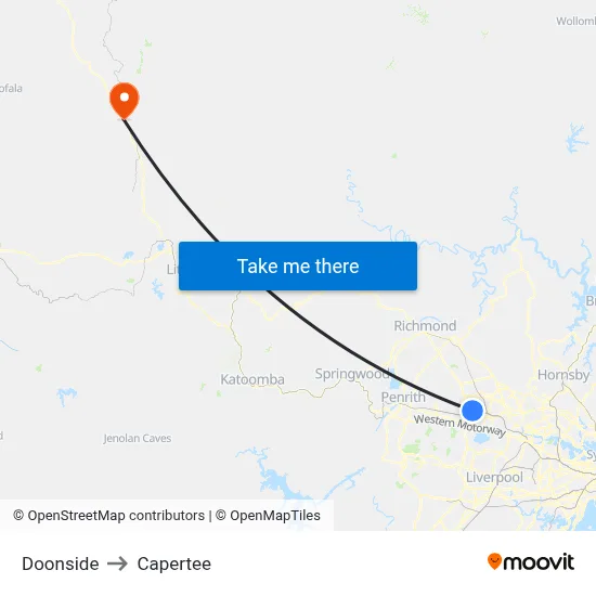 Doonside to Capertee map