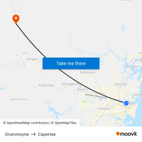 Drummoyne to Capertee map