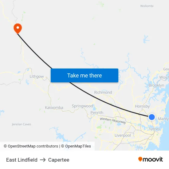 East Lindfield to Capertee map