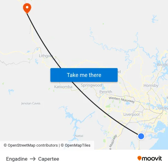 Engadine to Capertee map