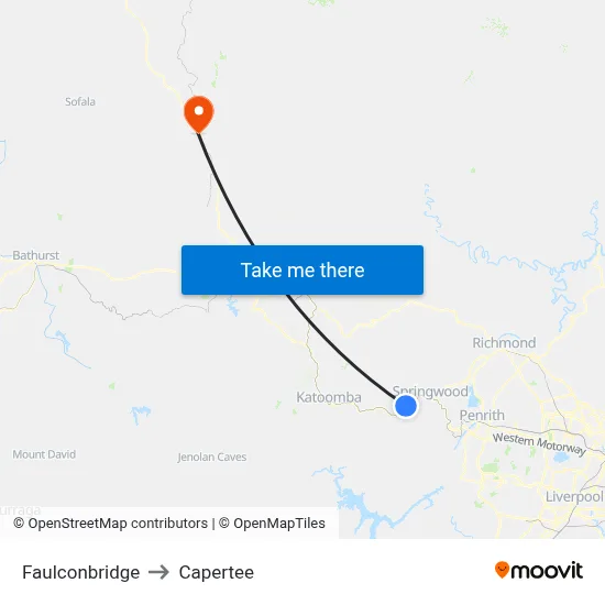 Faulconbridge to Capertee map