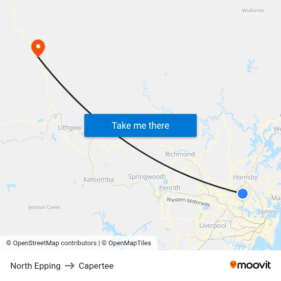 North Epping to Capertee map