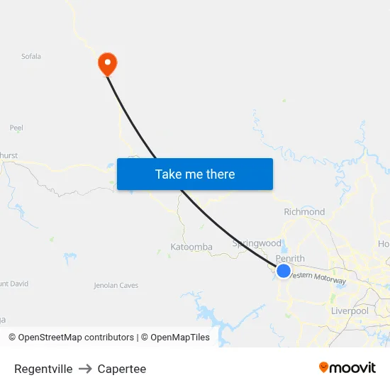 Regentville to Capertee map