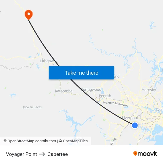 Voyager Point to Capertee map