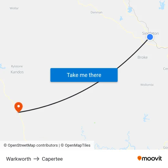 Warkworth to Capertee map