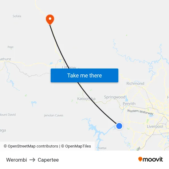 Werombi to Capertee map
