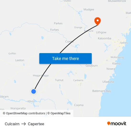 Culcairn to Capertee map