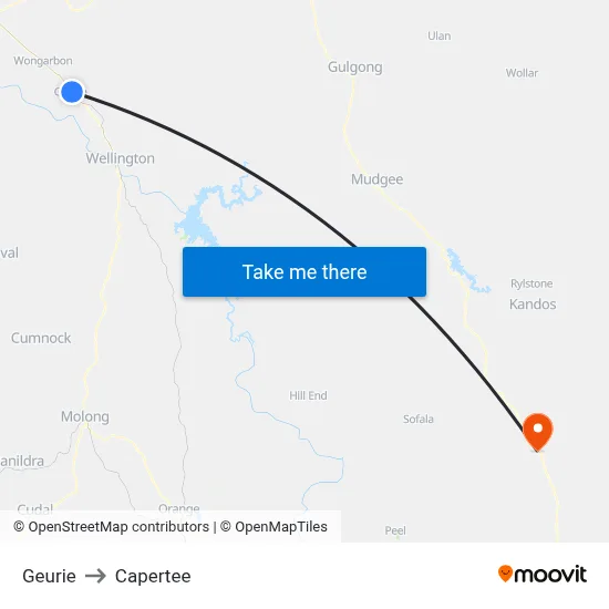 Geurie to Capertee map