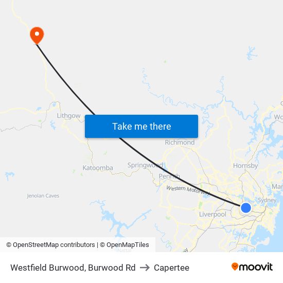 Westfield Burwood, Burwood Rd to Capertee map