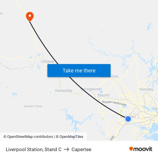 Liverpool Station, Stand C to Capertee map