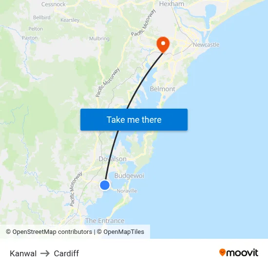Kanwal to Cardiff map