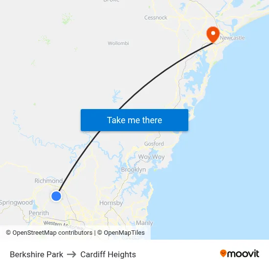 Berkshire Park to Cardiff Heights map
