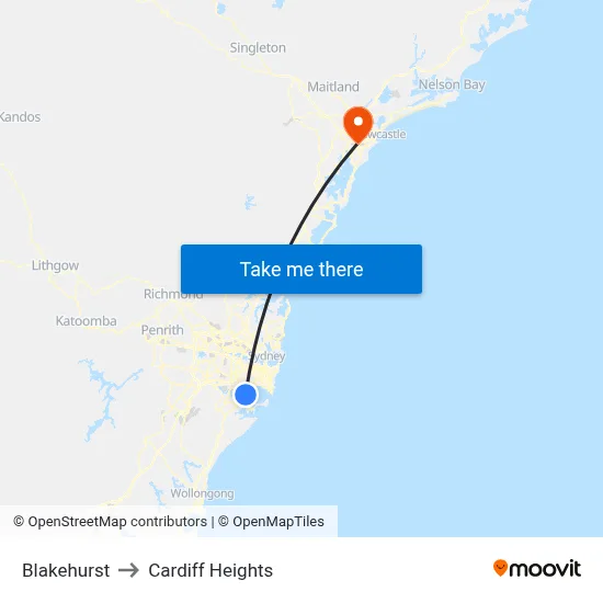 Blakehurst to Cardiff Heights map