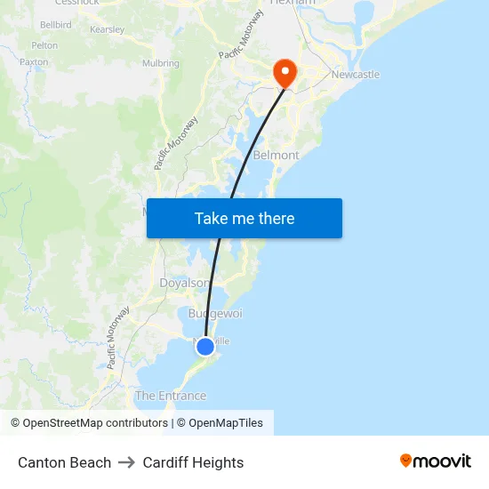 Canton Beach to Cardiff Heights map