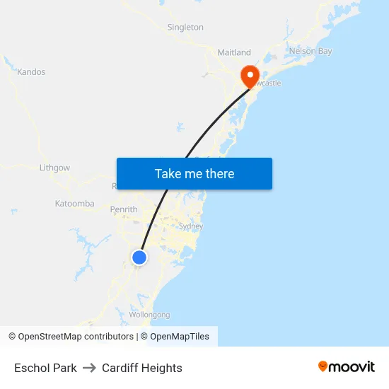 Eschol Park to Cardiff Heights map