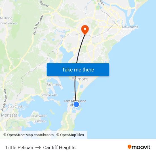 Little Pelican to Cardiff Heights map