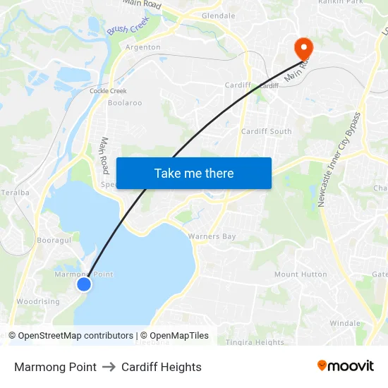 Marmong Point to Cardiff Heights map