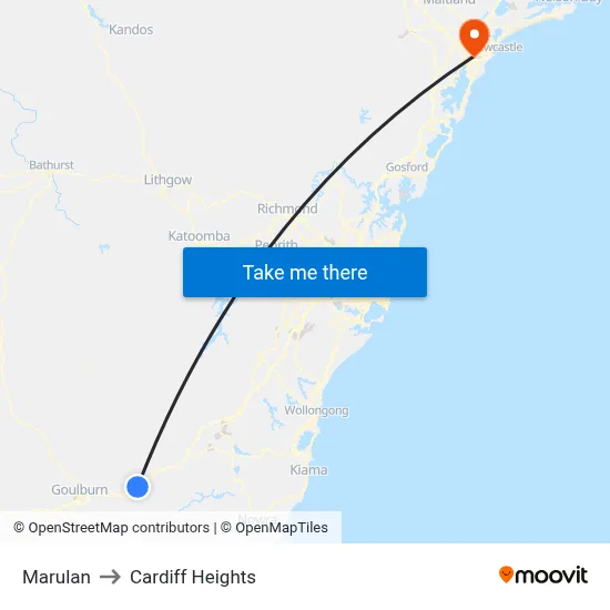 Marulan to Cardiff Heights map