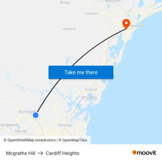 Mcgraths Hill to Cardiff Heights map