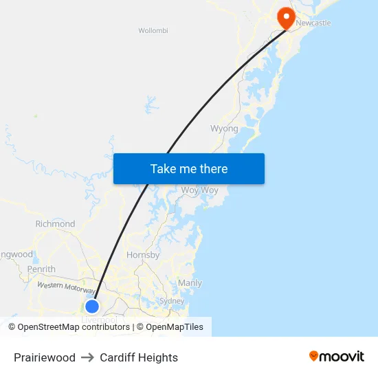 Prairiewood to Cardiff Heights map