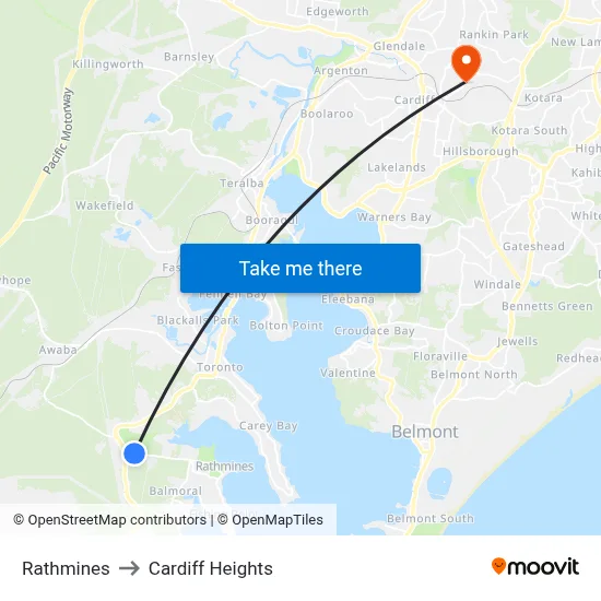 Rathmines to Cardiff Heights map