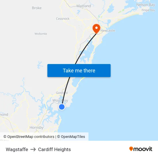 Wagstaffe to Cardiff Heights map