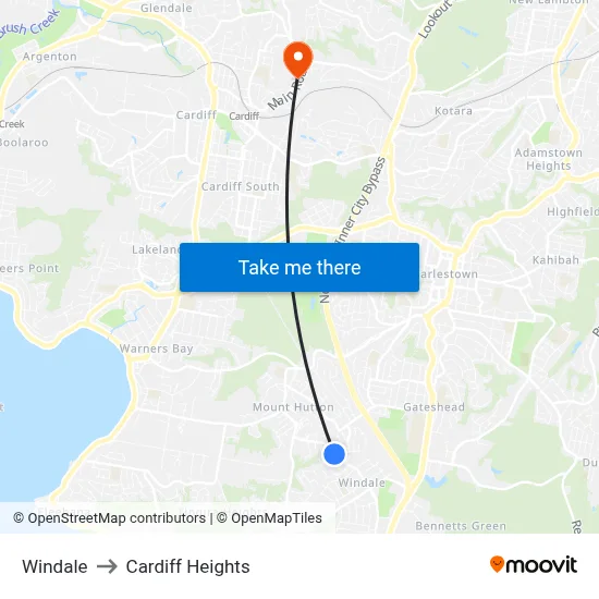 Windale to Cardiff Heights map