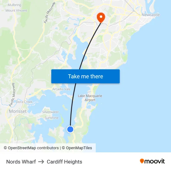 Nords Wharf to Cardiff Heights map