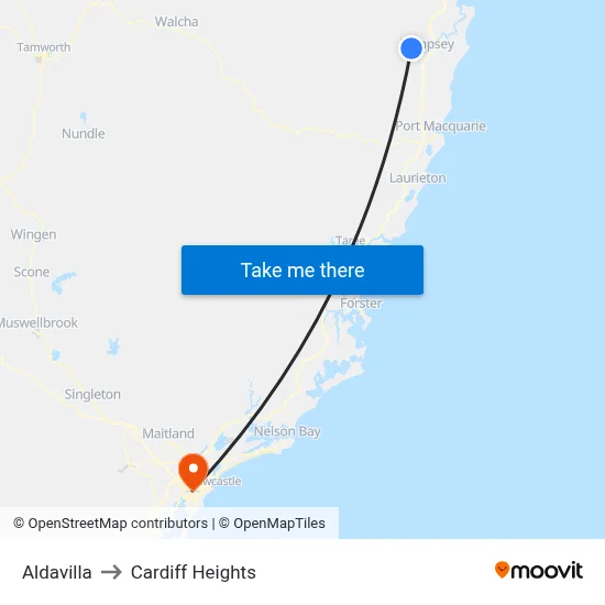 Aldavilla to Cardiff Heights map