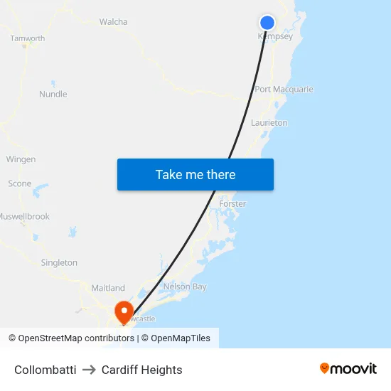 Collombatti to Cardiff Heights map