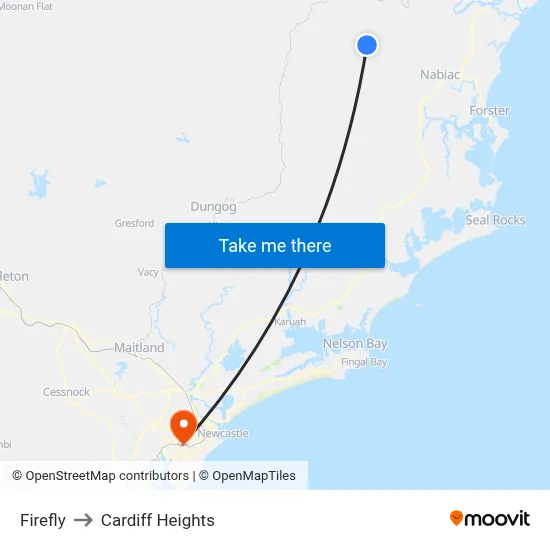 Firefly to Cardiff Heights map